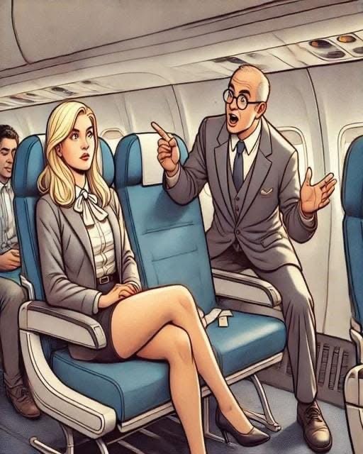 Mr. Johnson boarded his flight to New York City and approached the aisle seat he had booked.