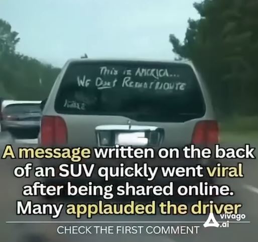 ‘Controversial’ Message Seen On Back Of SUV Sparks Online Debate