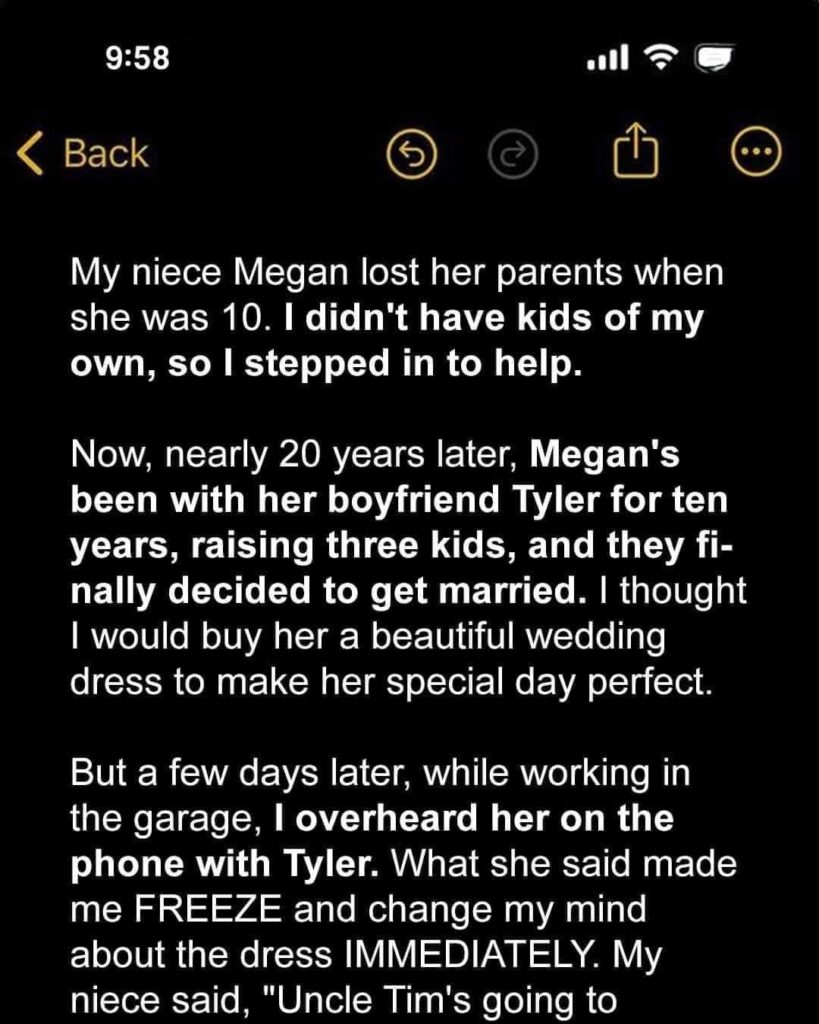 I Promised My Niece I’d Pay for Her Wedding Dress but Immediately Changed My Mind after Overhearing Her Phone Call