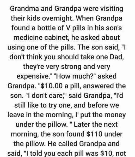 Story: Grandma and Grandpa were visiting their kids overnight