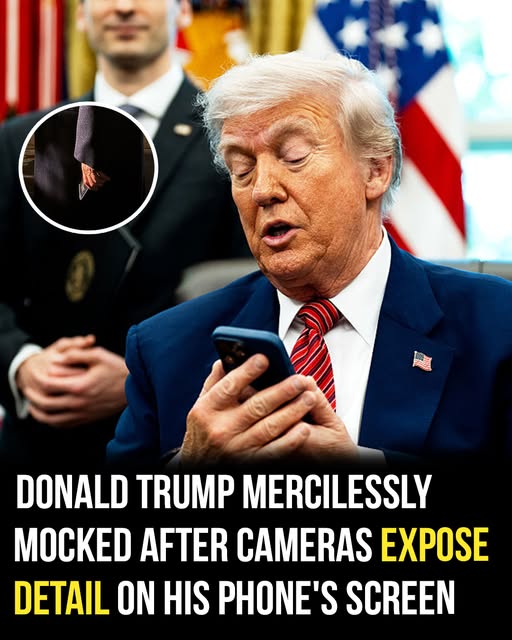 Donald Trump mocked after cameras reveal his phone lock screen