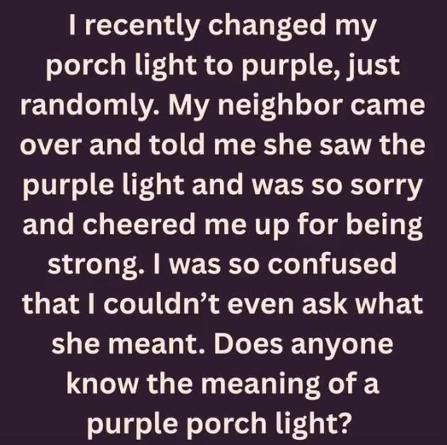 Purple Porch Lights and Their Powerful Message