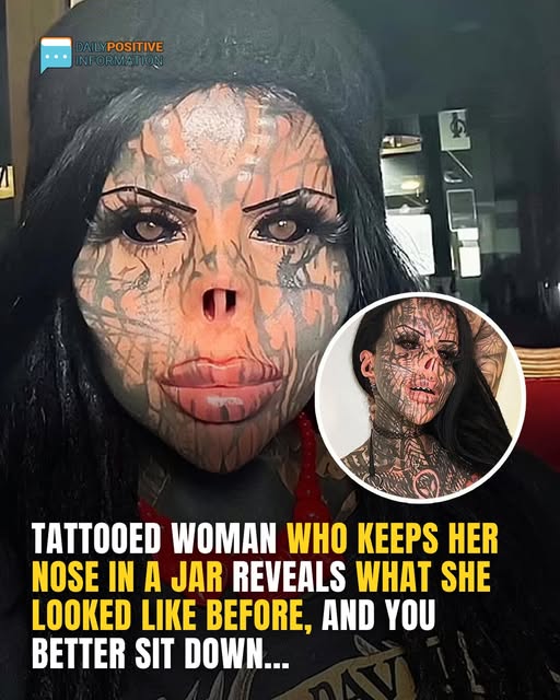 Tattooed Woman Removes Nose And Keeps It In A Jar – Her Before And After Will Stun You