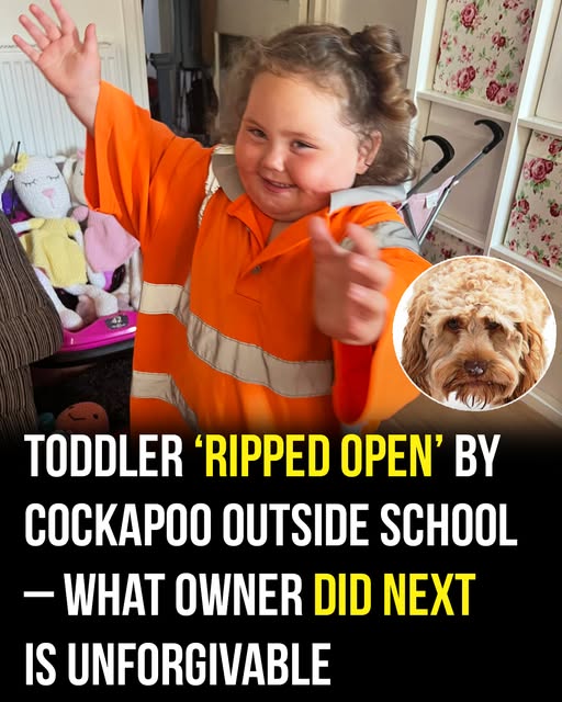 Toddler ‘ripped open’ by Cockapoo outside school