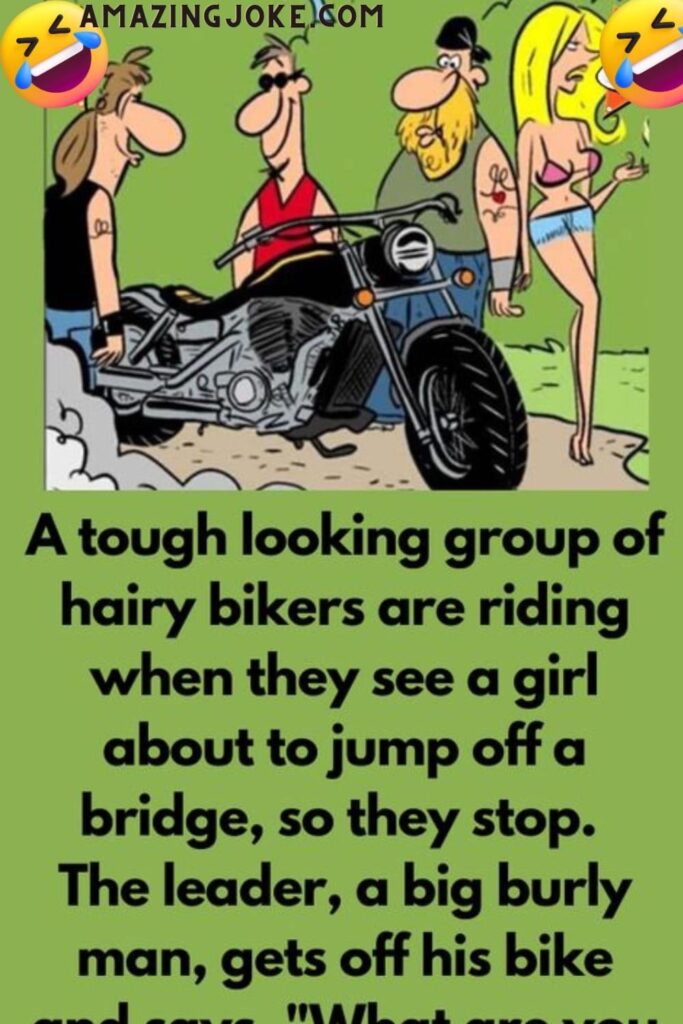A tough looking group of hairy bikers are riding