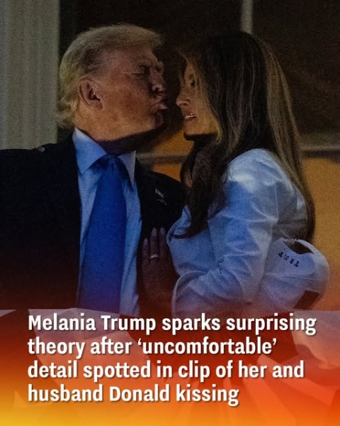 An ‘uncomfortable’ moment in a video of Melania and Donald kissing has sparked an unexpected theory