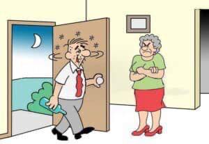 Bob comes home drunk one night, slids into bed beside wife