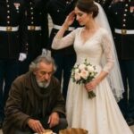 For 7 years, a young baker left warm food for a quiet homeless man—never asking his name! On her wedding day, 12 Marines arrived in full uniform… and the whispers turned into salutes! 