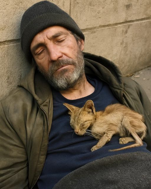 He Had No Home, No Family — Except for the Cat That Slept on His Chest Every Night