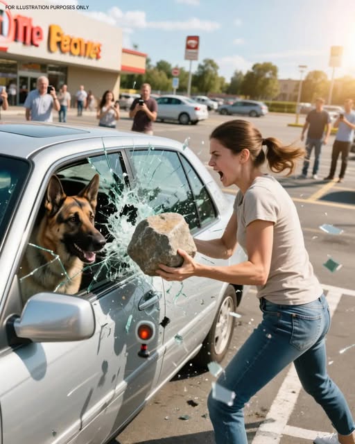 Miraculous Rescue: Woman Smashes Car Window to Save Dog from Overheated Car