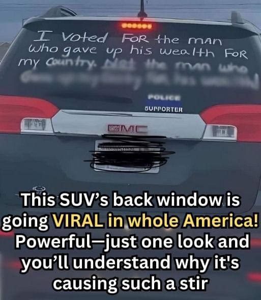 “The Message on the Back Window of This SUV Causes Strong Reactions!”