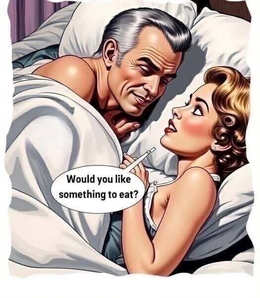 A woman asks her husband at breakfast time