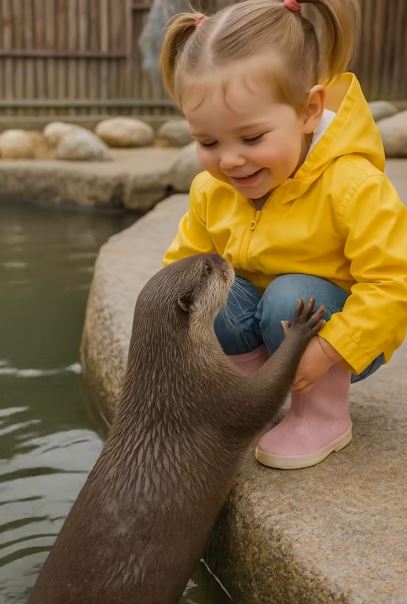 At the zoo, a little girl was playing with an otter, petting it and laughing with joy, everyone was touched by the heartwarming scene, until a zookeeper suddenly approached the parents and said unexpectedly, You need to take your daughter to a doctor immediately