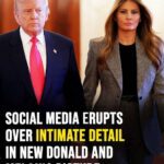 Social media erupts over intimate detail in new Donald and Melania Trump picture.
