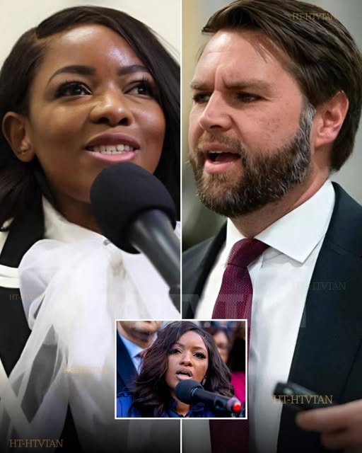 “The $100 Million Mic Drop: How Jasmine Crockett’s Lawsuit Took Down JD Vance on Live TV”