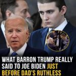 What Barron Trump said to Joe Biden just before dad’s ruthless speech