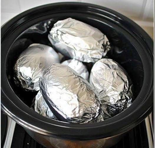 Wrap Potatoes in Tin Foil and Put in a Crock Pot — Enjoy This Lip-Smacking Result!