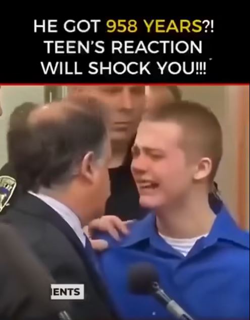 Teen Sentenced to 985 Years in Prison Sparks Global Shock, Viral Courtroom Reaction, and Intense Debate Over Juvenile Justice, Punishment Limits, Rehabilitation, and Whether Extreme Sentences Serve Public Safety or Permanently Erase the Possibility of Redemption for Young Offenders