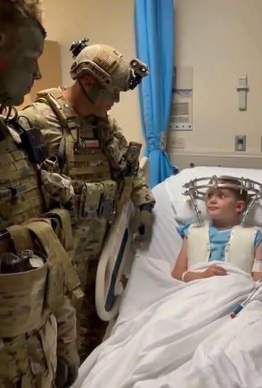 “The Courage to Smile: A Hero’s Visit to a Young Fighter”